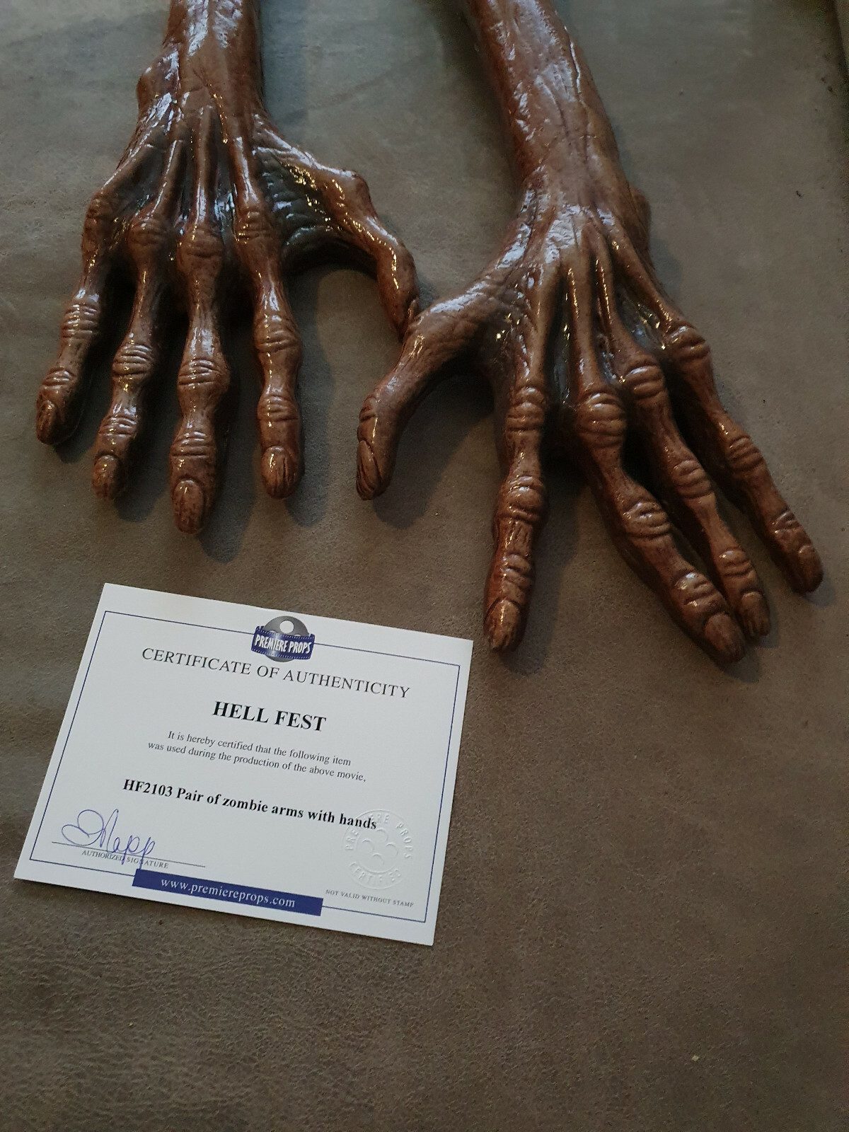Extremely Rare Hellfest Original Screen Used Zombie Arms with Hands Movie Props