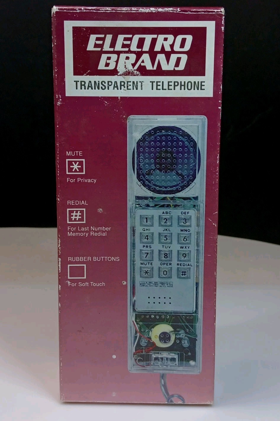 New 1990's Electro Brand Transparent Landline Phone Model:8032TR -Vintage New 1990's Electro Brand Transparent Landline Phone Model:8032TR -Vintage
