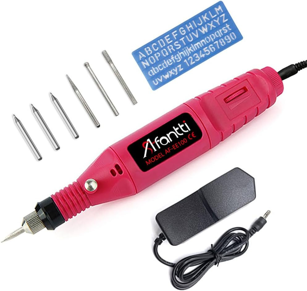 Corded Electric Engraver Pen Engraving Etching Tool Etcher Kit with | Stencil