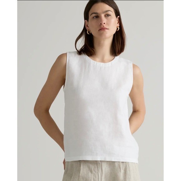 Quince 100% European Linen Tank Top White Women Size S NWT LB19455-MIVN004-18880