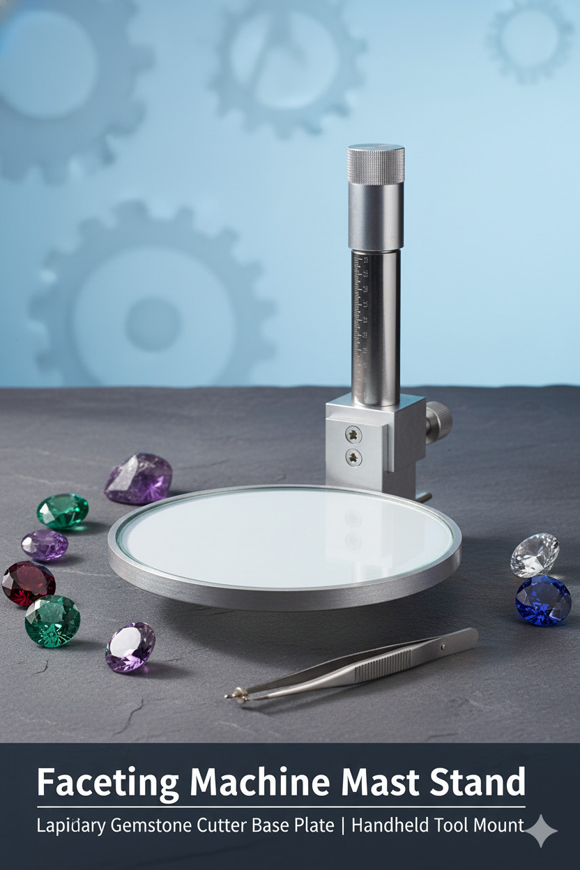 Faceting Machine Mast Stand Gemstone Cutter Base Plate Handheld Tool Mount