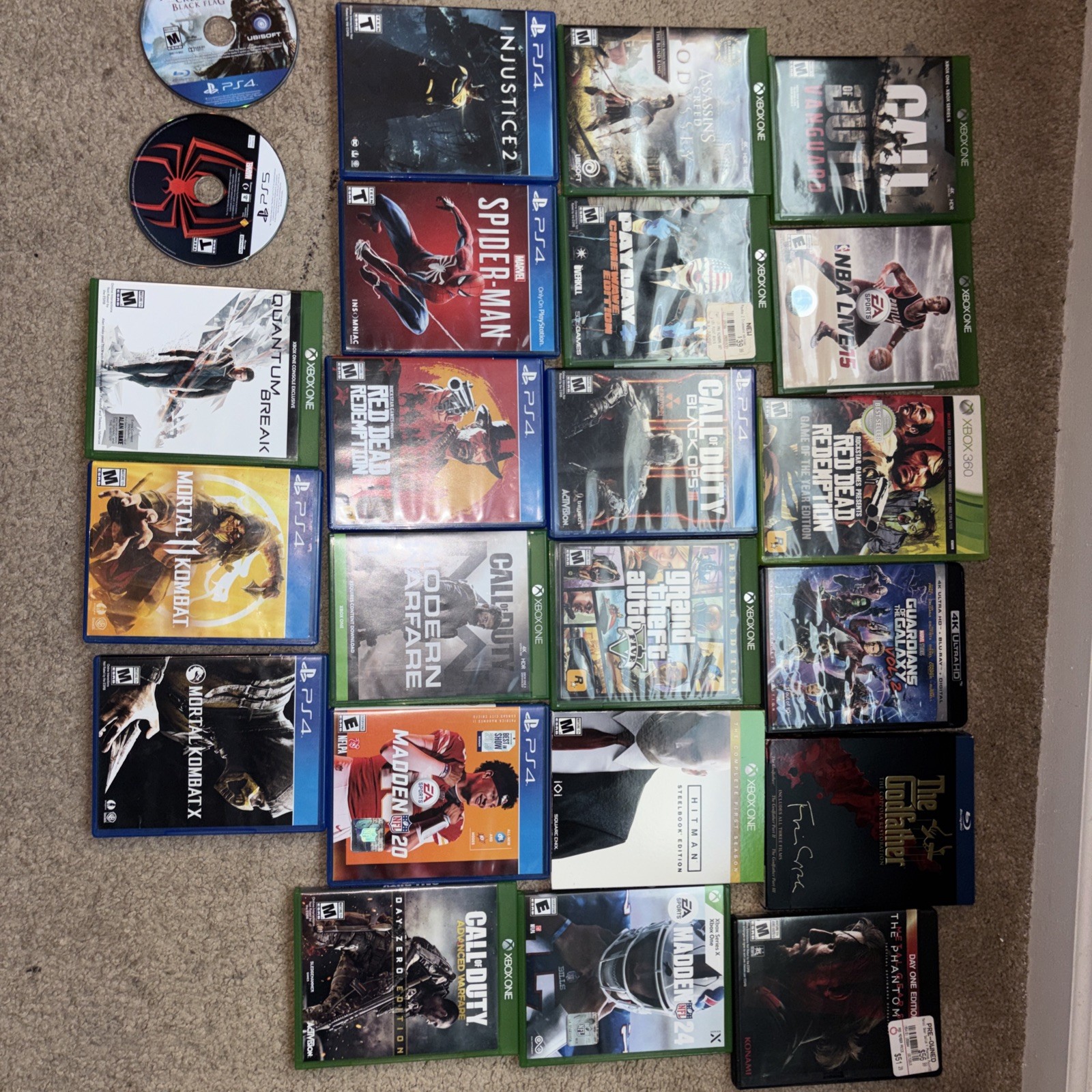 Collection Of Video Games /Movies 21 Games 2 Movies PS4 Xbox one/360 Ps5 GTA COD