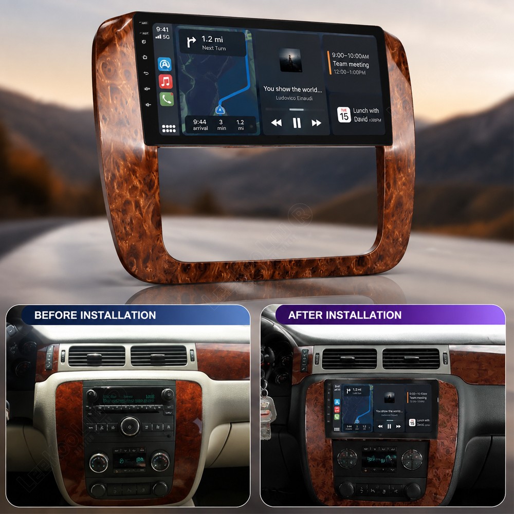 For GMC Yukon Chevy Tahoe Suburban 2007-2013 Car Radio CarPlay Android 15 GPS BT