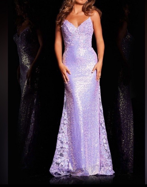 Jovani Lilac Sequin Mermaid Sheath Dress 37478 size 2 Jovani Lilac Sequin Mermaid Sheath Dress 37478 size 2