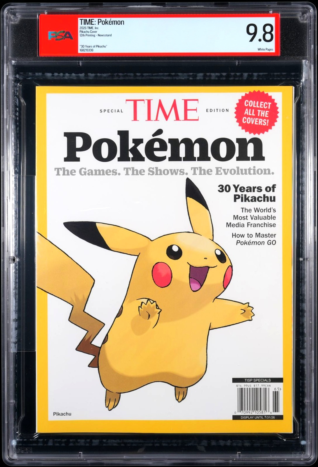 PSA 9.8 Top Pop  TIME Magazine Pokémon Special Edition - PIKACHU Variant Cover