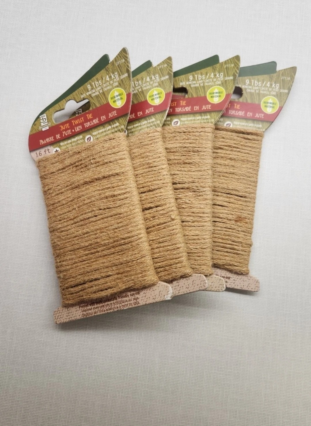 SecureLine Jute Twine Twist Tie Biodegradable 16 Ft Wire Core Garden (4 peice) SecureLine Jute Twine Twist Tie Biodegradable 16 Ft Wire Core Garden (4 peice)