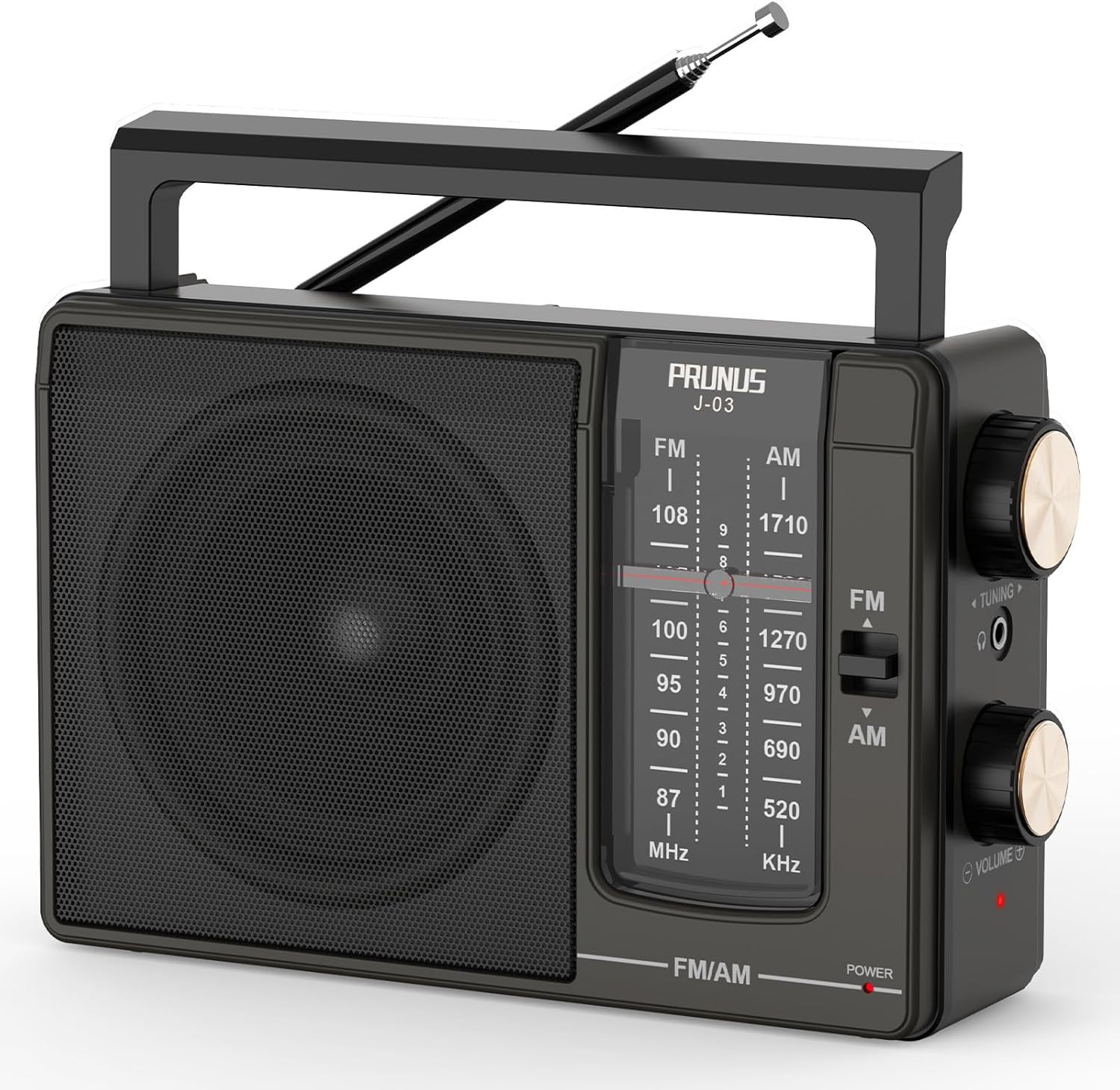 J03 AM FM Radio Portable Plug in Wall or AA Battery Operated