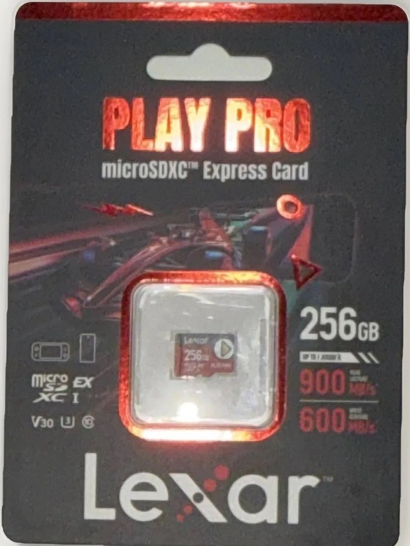 Lexar PLAY PRO 256GB microSDXC Express Card Class 3 High Speed For Switch 2