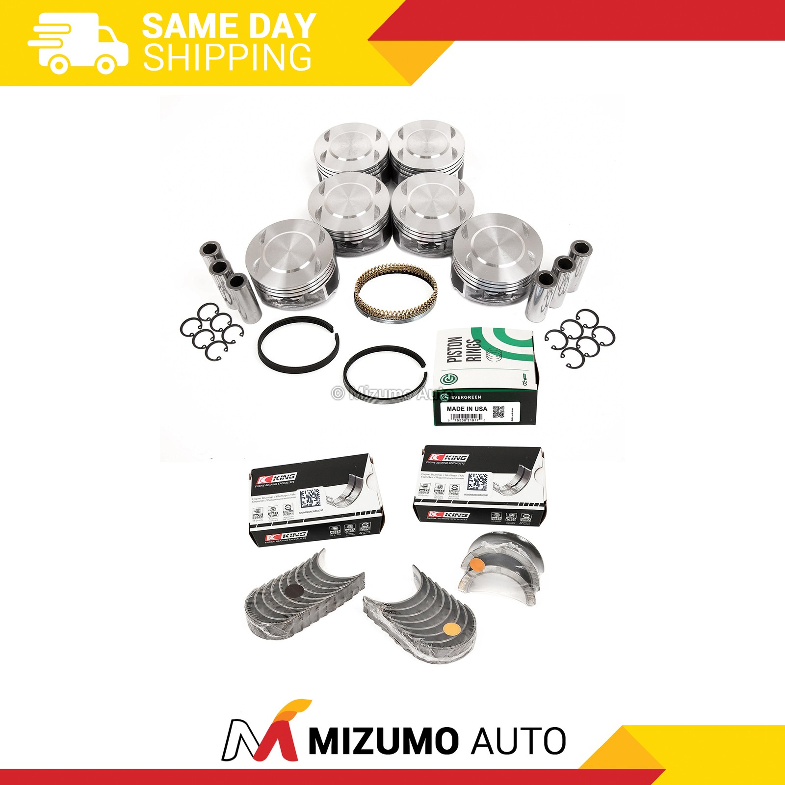 Pistons Main Rod Bearings Fit 96-08 Ford Jaguar Lincoln Mazda Mercury 3.0DURATEC