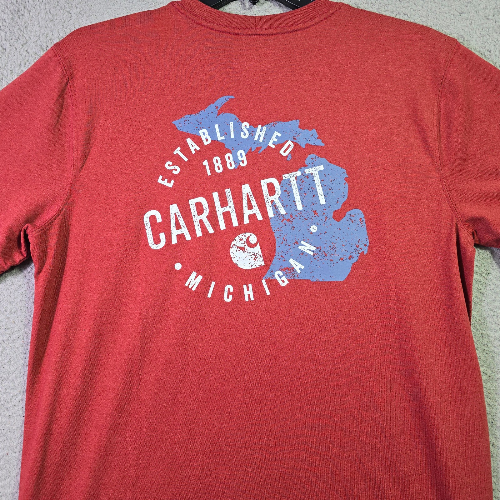 CARHARTT Michigan Shirt Mens Medium Red Pocket Tee Outdoor Casual Relaxed NWT CARHARTT Michigan Shirt Mens Medium Red Pocket Tee Outdoor Casual Relaxed NWT