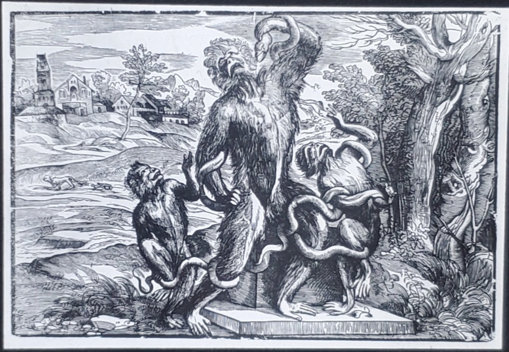 Caricature Of The Laocoon Group, Niccolò Boldrini, Magic Lantern Glass Slide
