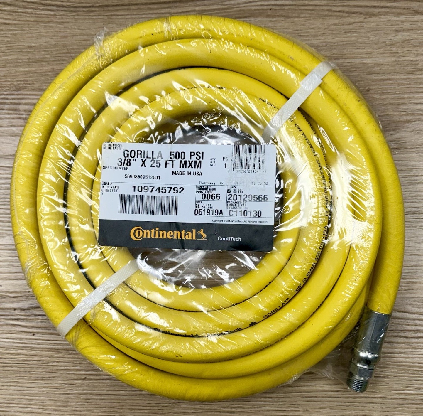 NEW 25 FT. Continental ContiTech GORILLA Premium Air Hose | 3/8” | 500 PSI | 25'