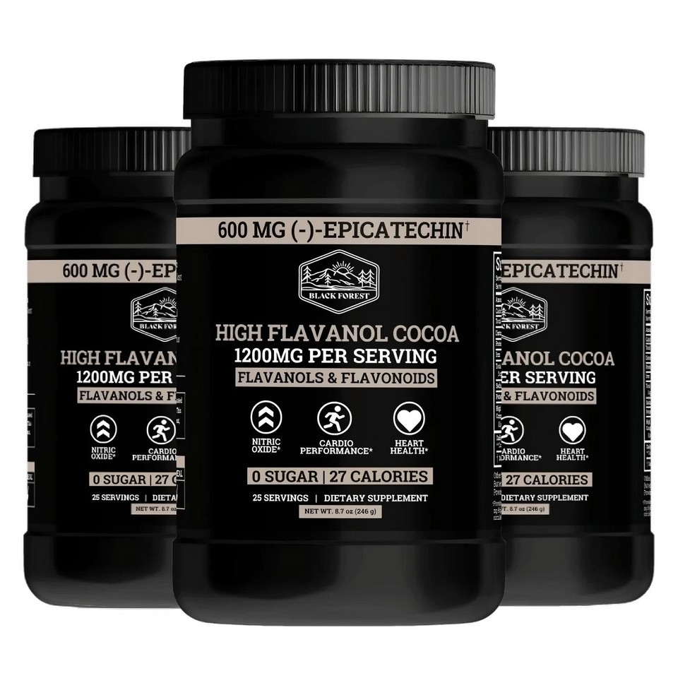 3PCS Black Forest High Flavanol Cocoa Powder And Flavonoids Supplements 1200mg