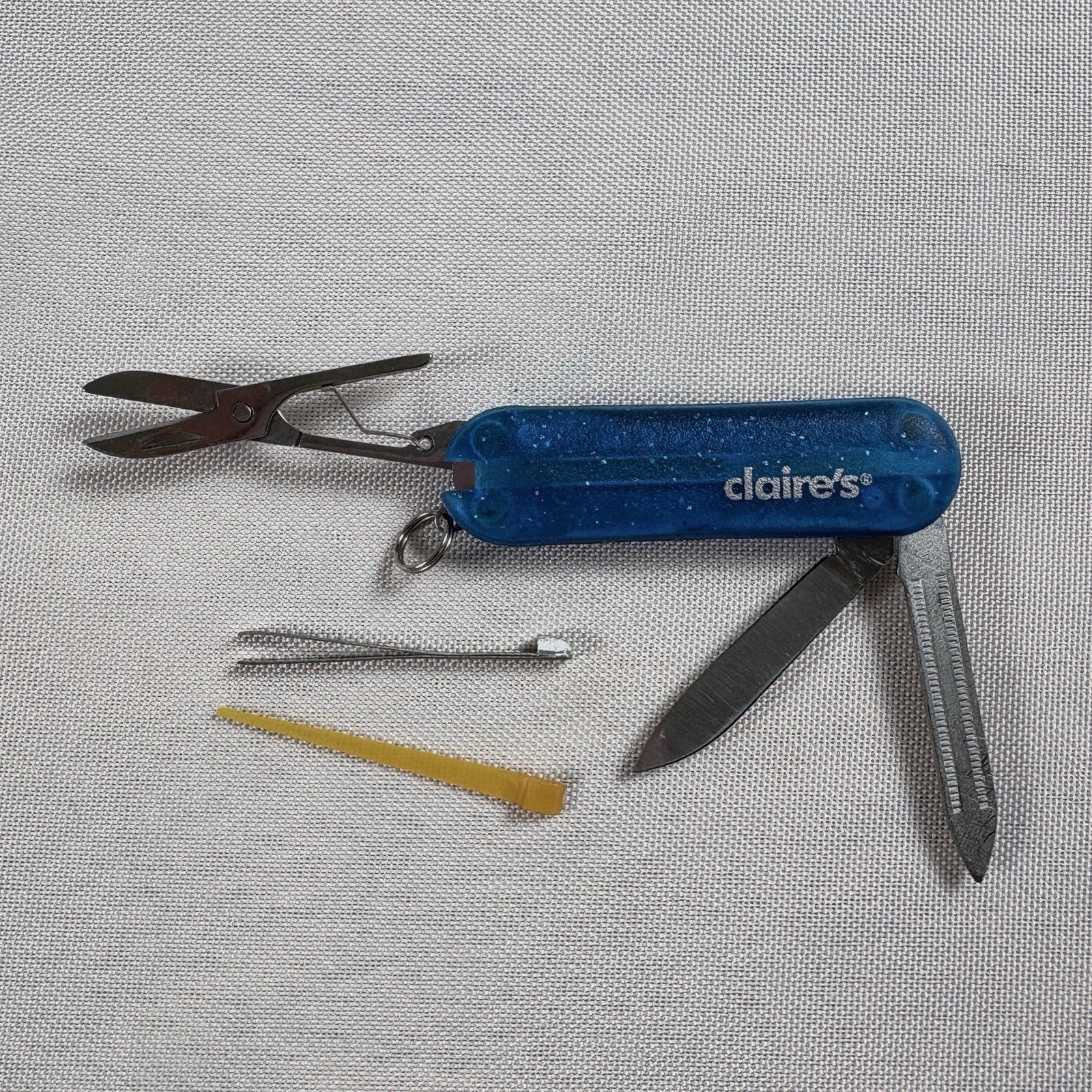 VTG Claire's Blue Angel Pocket Knife Key Chain Tweezers Scissors VTG Claire's Blue Angel Pocket Knife Key Chain Tweezers Scissors