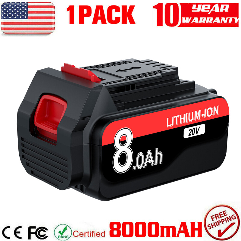 Pack 8.0Ah LBXR20 Battery FOR Black & Decker 20V MAX Lithium LB2X4020 LBX20 US