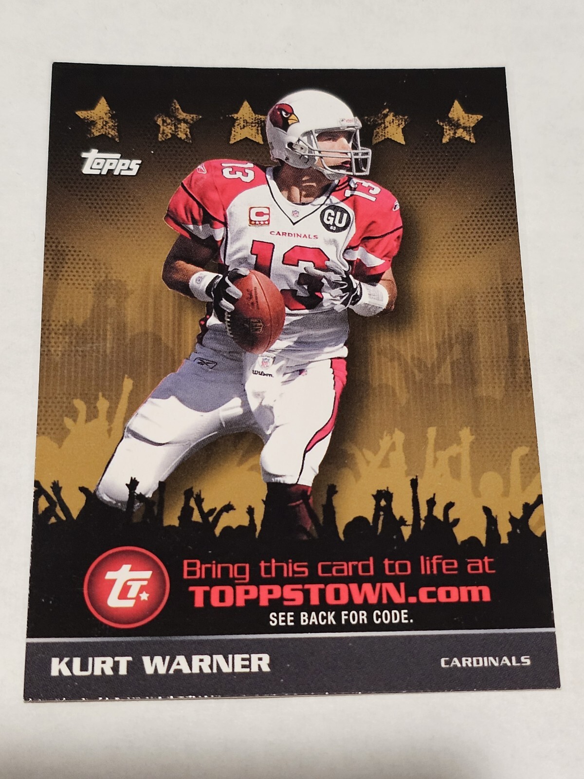 2009 Topps Town Gold Arizona Cardinals #TTT7 Kurt Warner 2009 Topps Town Gold Arizona Cardinals #TTT7 Kurt Warner