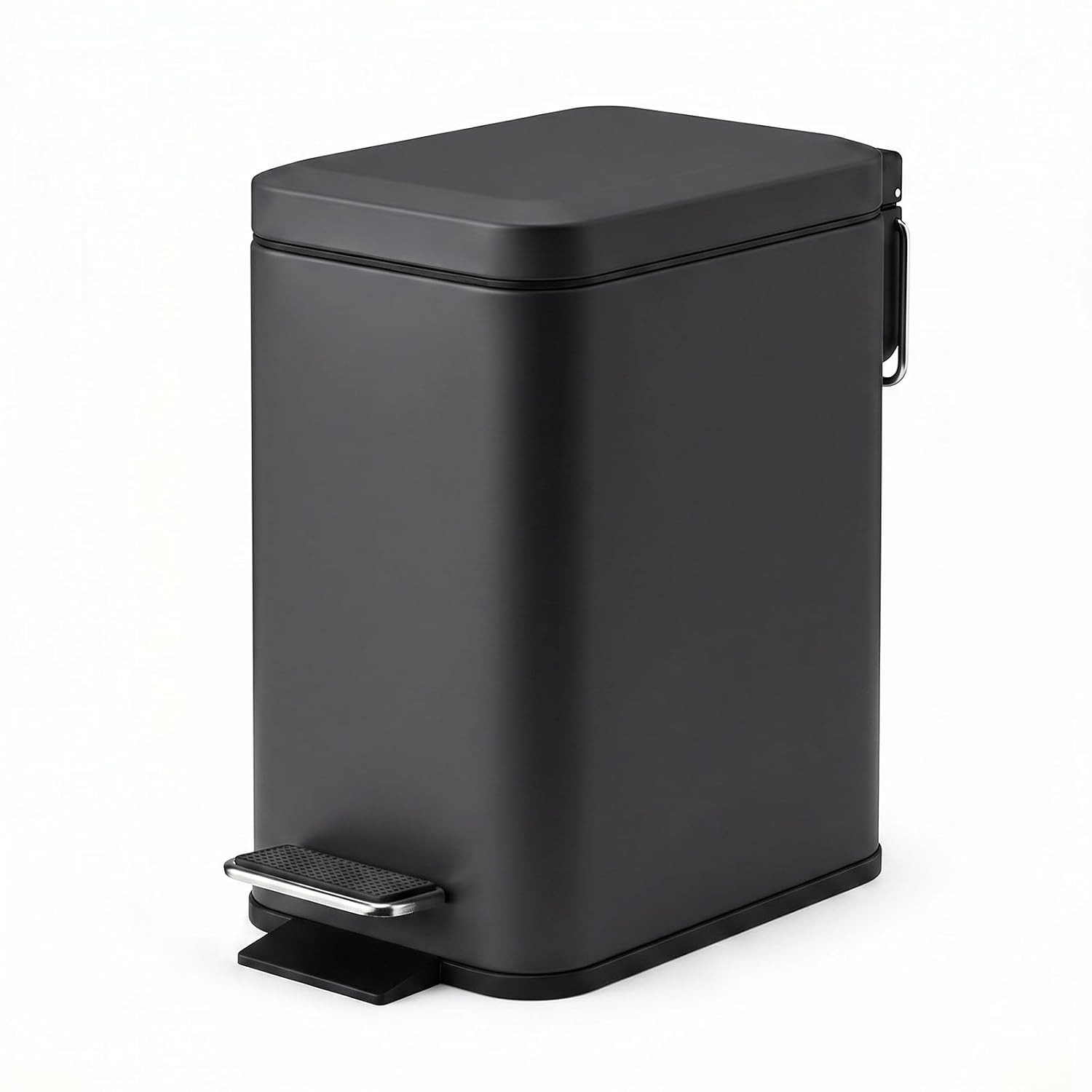  Small Bathroom Trash Can with Lid Soft Close, 5 Liter / 1.3 Gallon