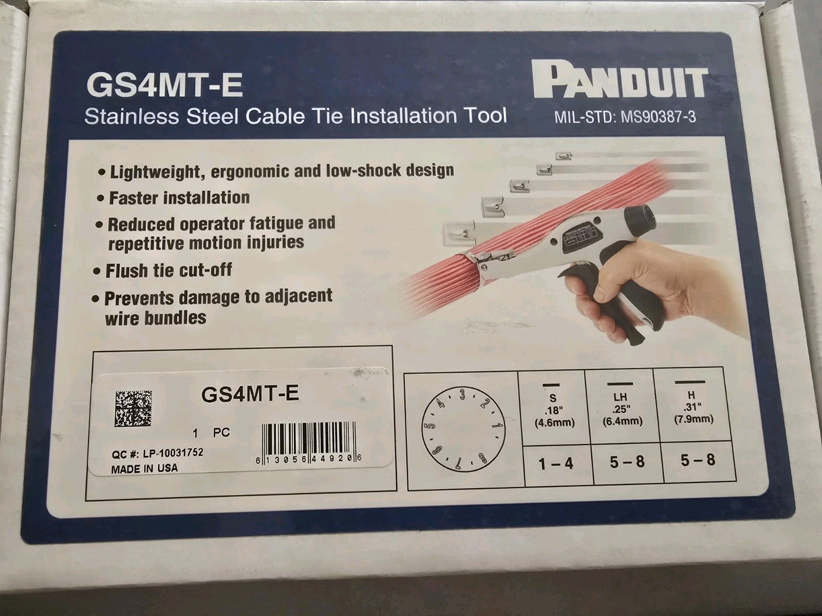 Panduit GS4MT-E Ergonomic Stainless Steel Cable Tie Installation Tool