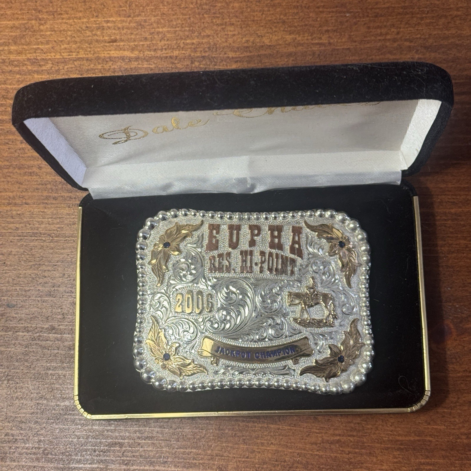 Vintage 2006 Dale Chavez EUPHA Reserve Hi-Point Jackpot Champion Belt Buckle Vintage 2006 Dale Chavez EUPHA Reserve Hi-Point Jackpot Champion Belt Buckle