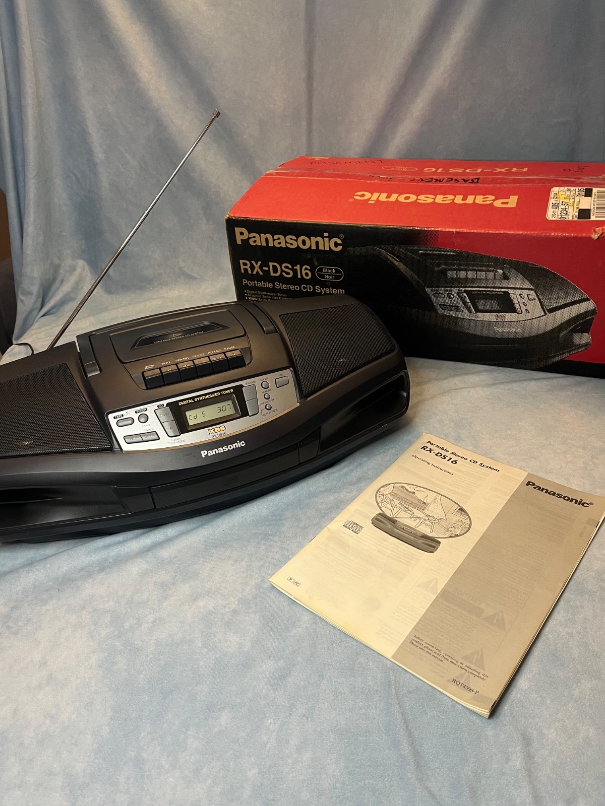 Vintage 1998 Panasonic RX-DS16 Boombox CD Cassette Tested Original Box CLEAN