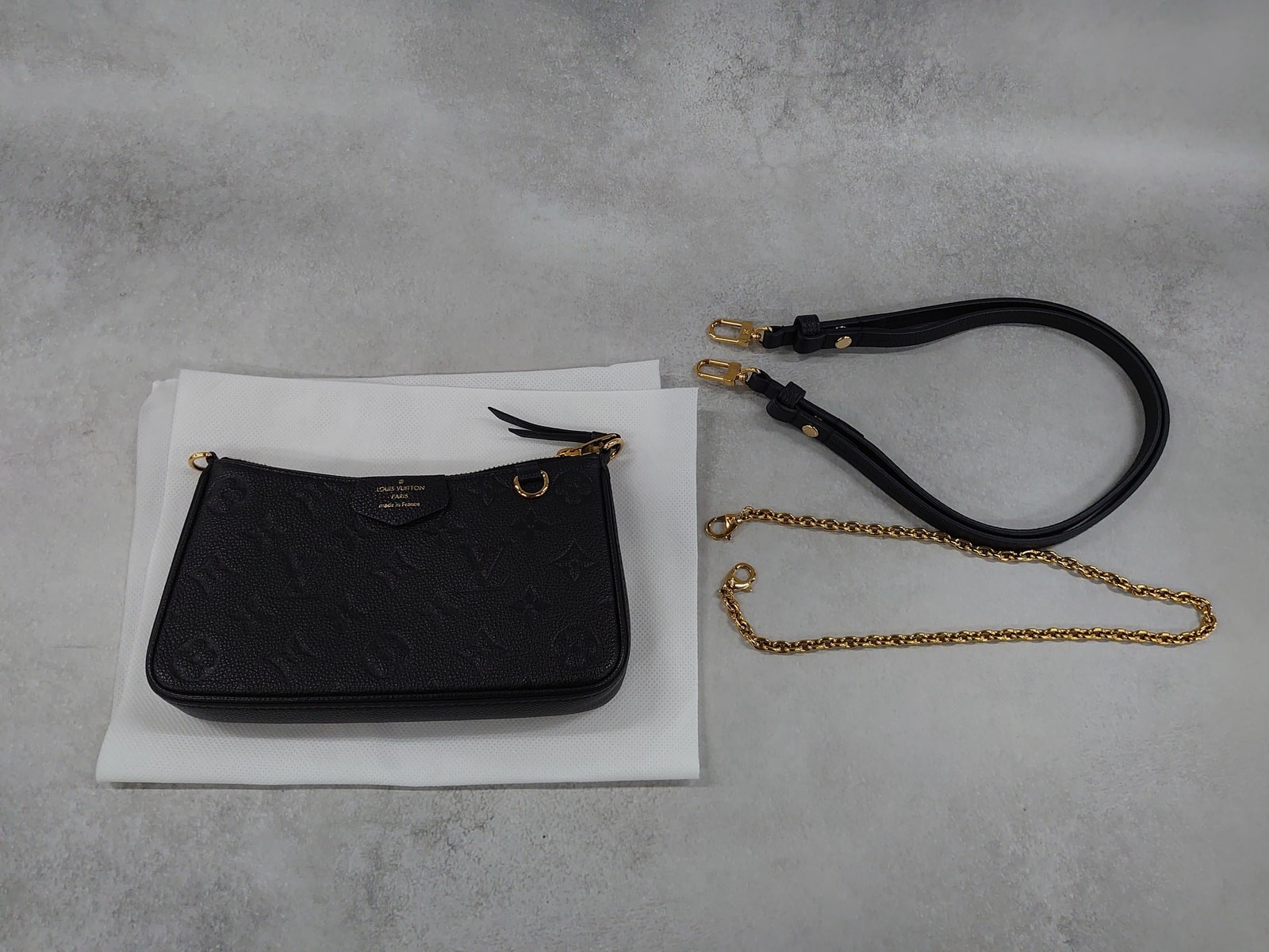 LOUIS VUITTON easy pouch black Shoulder Bag AUTHENTIC