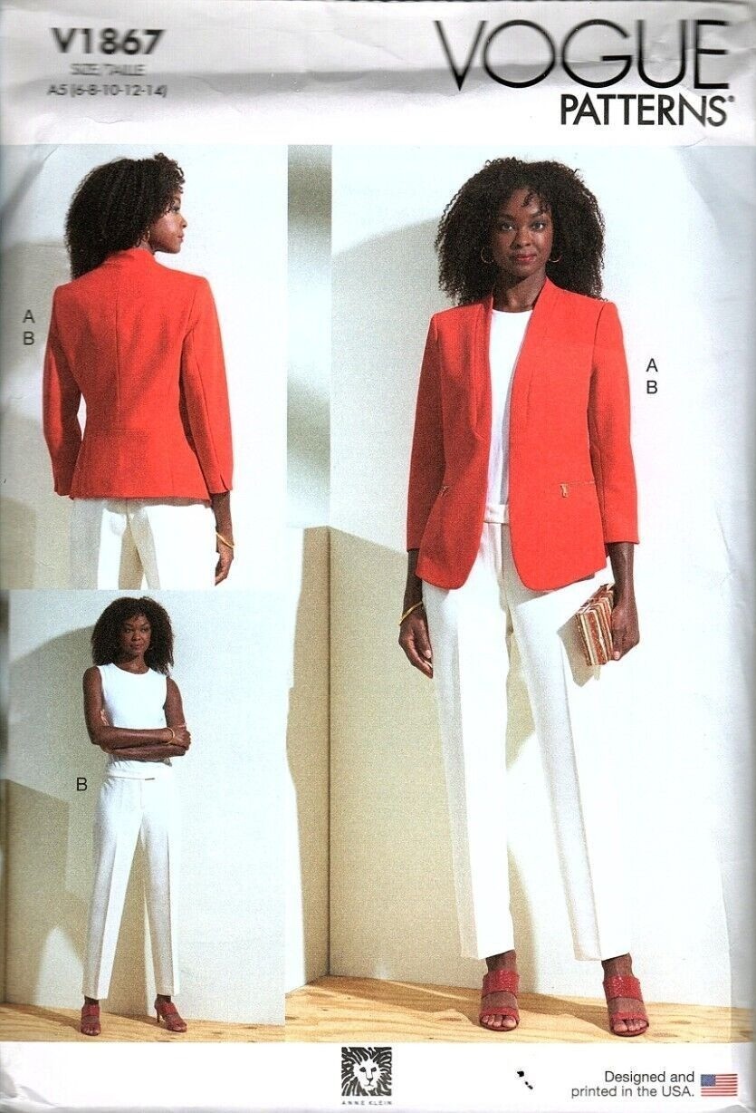 Vogue V1867 Misses 6 to 14 Anne Klein Jacket and Pants Uncut Sewing Pattern