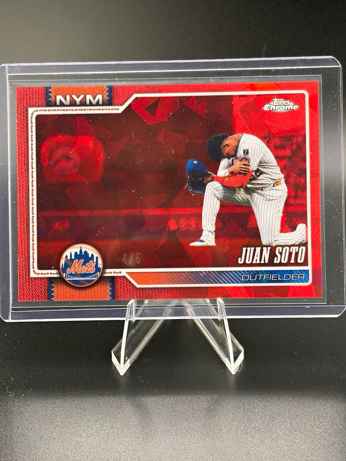 2026 Topps Chrome Sapphire Juan Soto New York Mets #17 Red IV 4/5