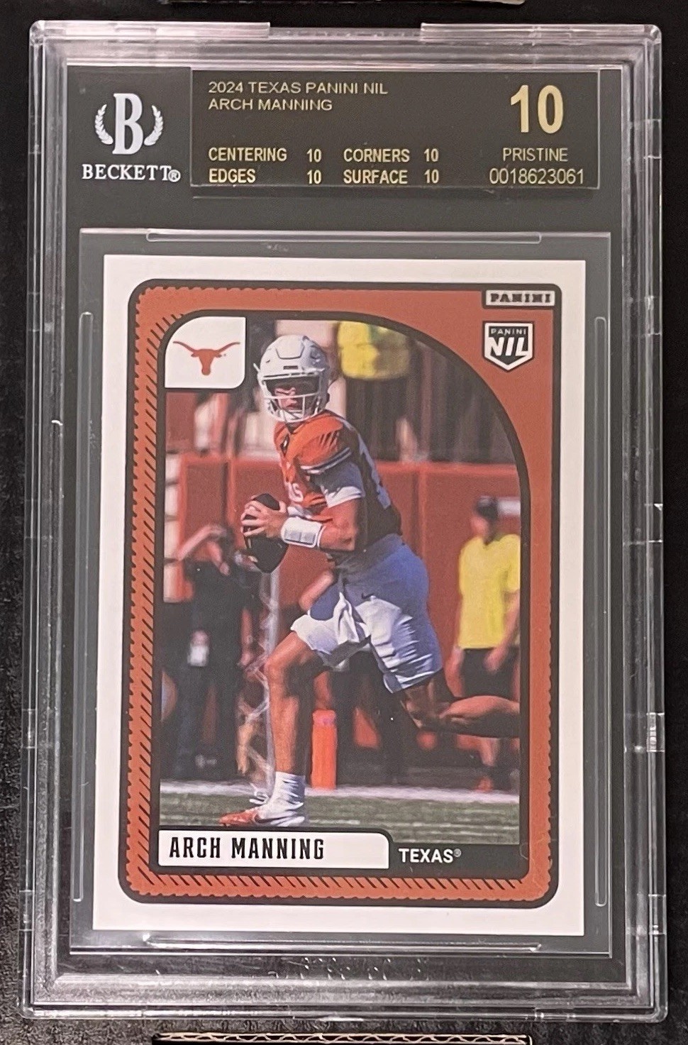 BGS 10 Arch Manning BLACK LABEL 1st Card 2024 Panini University of Texas Rookie