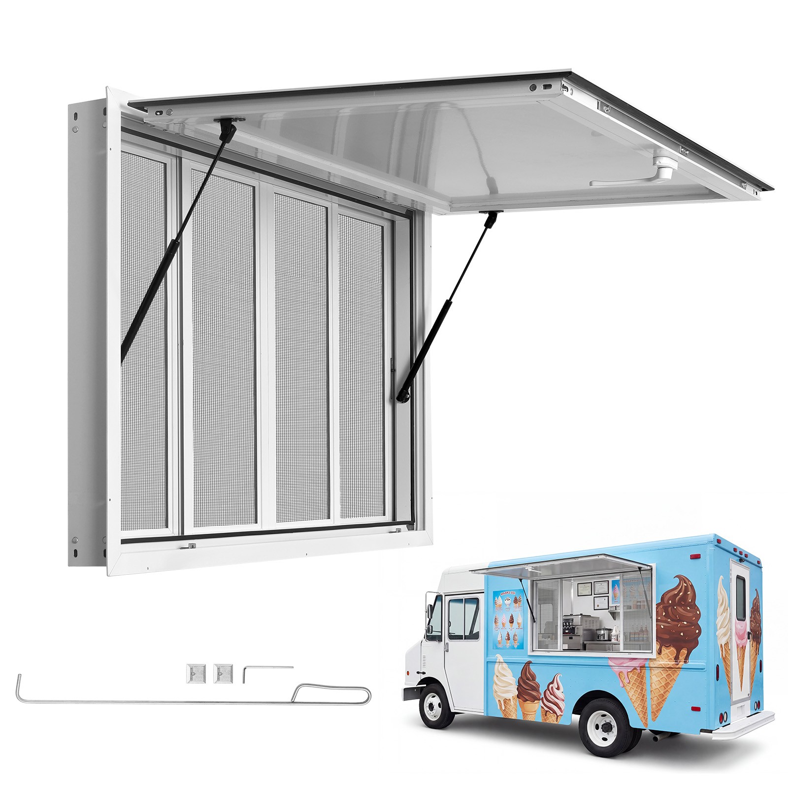 VEVOR 60x36 in Concession Window Aluminum Alloy Frame Service Window Food Truck