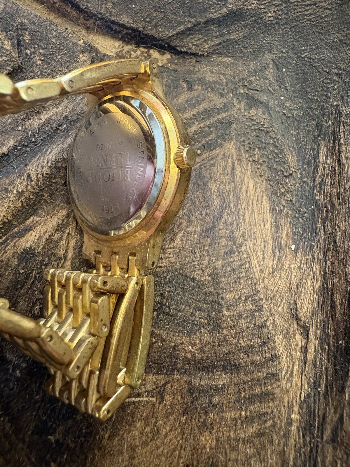 Vintage Bijoux Terner Gold-Tone Museum Style Dress Watch – Minimalist Black Dial