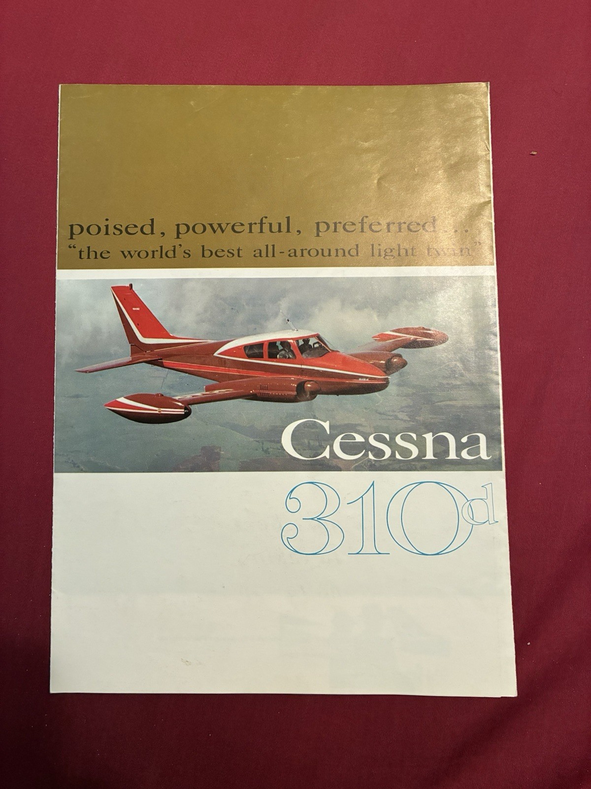 CESSNA Factory 310d Brochure 1960 Vintage Light Twin Fold Out Collectable Rare CESSNA Factory 310d Brochure 1960 Vintage Light Twin Fold Out Collectable Rare