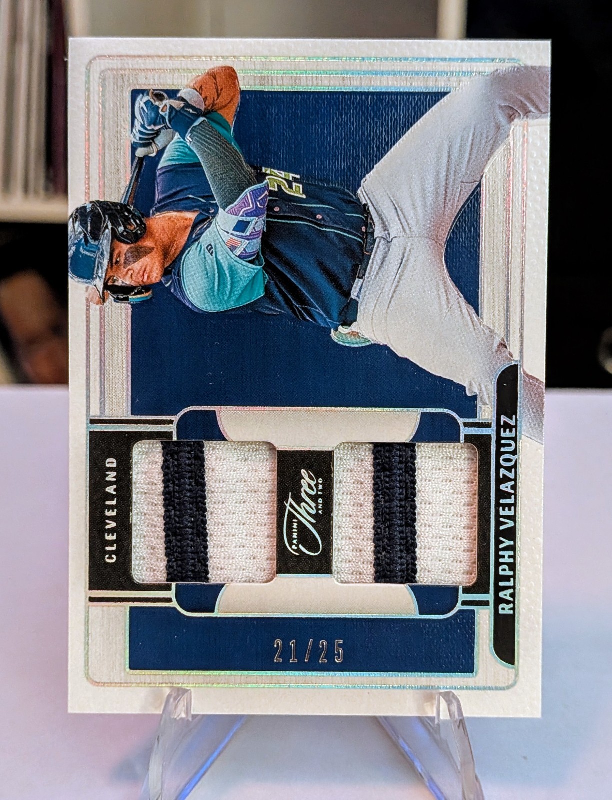 Ralphy Velazquez 2024 Panini Three & Two Prospect Dual Jerseys #PDJ-RV /25 CLE