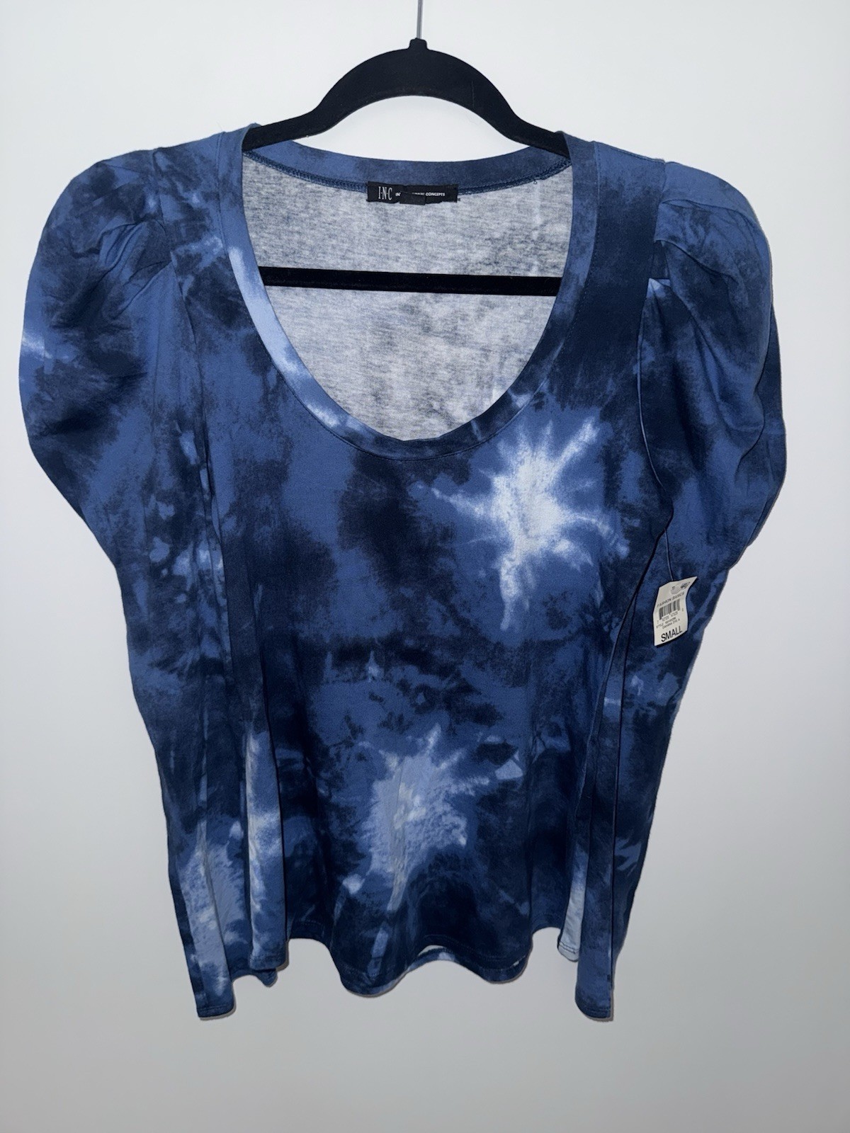 INC International Concepts Tie-Dye Puff Sleeve Top Size Small INC International Concepts Tie-Dye Puff Sleeve Top Size Small