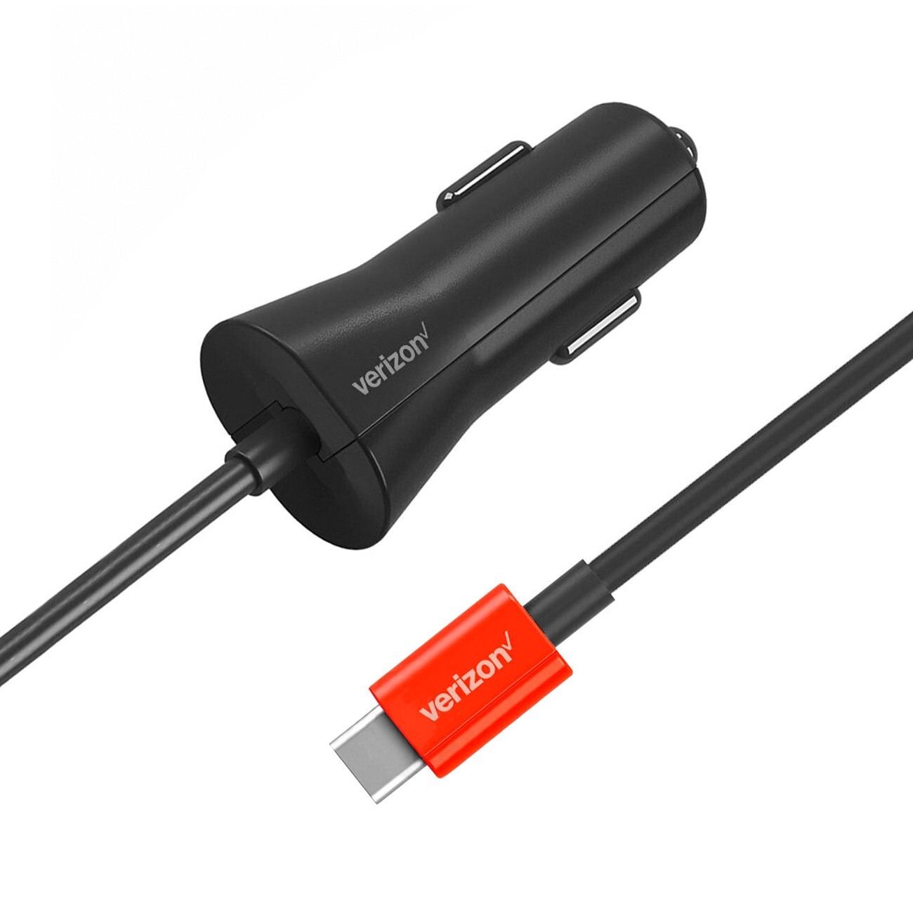 Genuine OEM Verizon 30W Fast Charge USB-C Type C Coiled Car Charger LED Android
