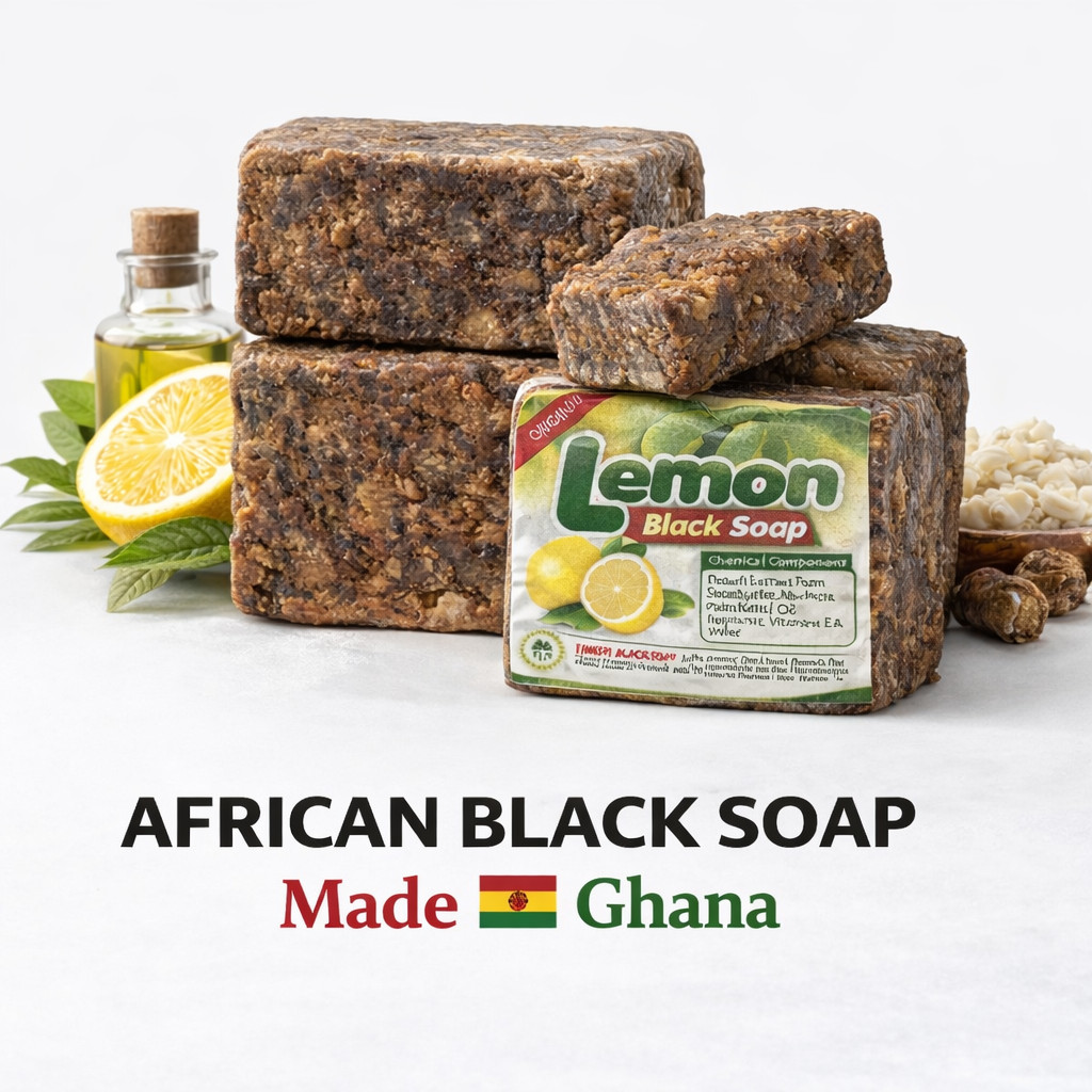 Pure Raw AFRICAN BLACK SOAP Organic GHANA Handmade Premium Quality CHOOSE SIZE