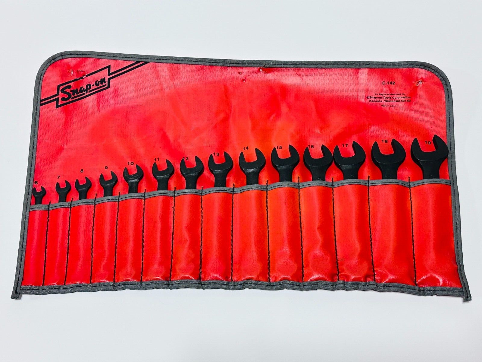 Snap-On USA 14pc Metric GOEXM Industrial Short Combination Wrench Set - 6mm-19mm