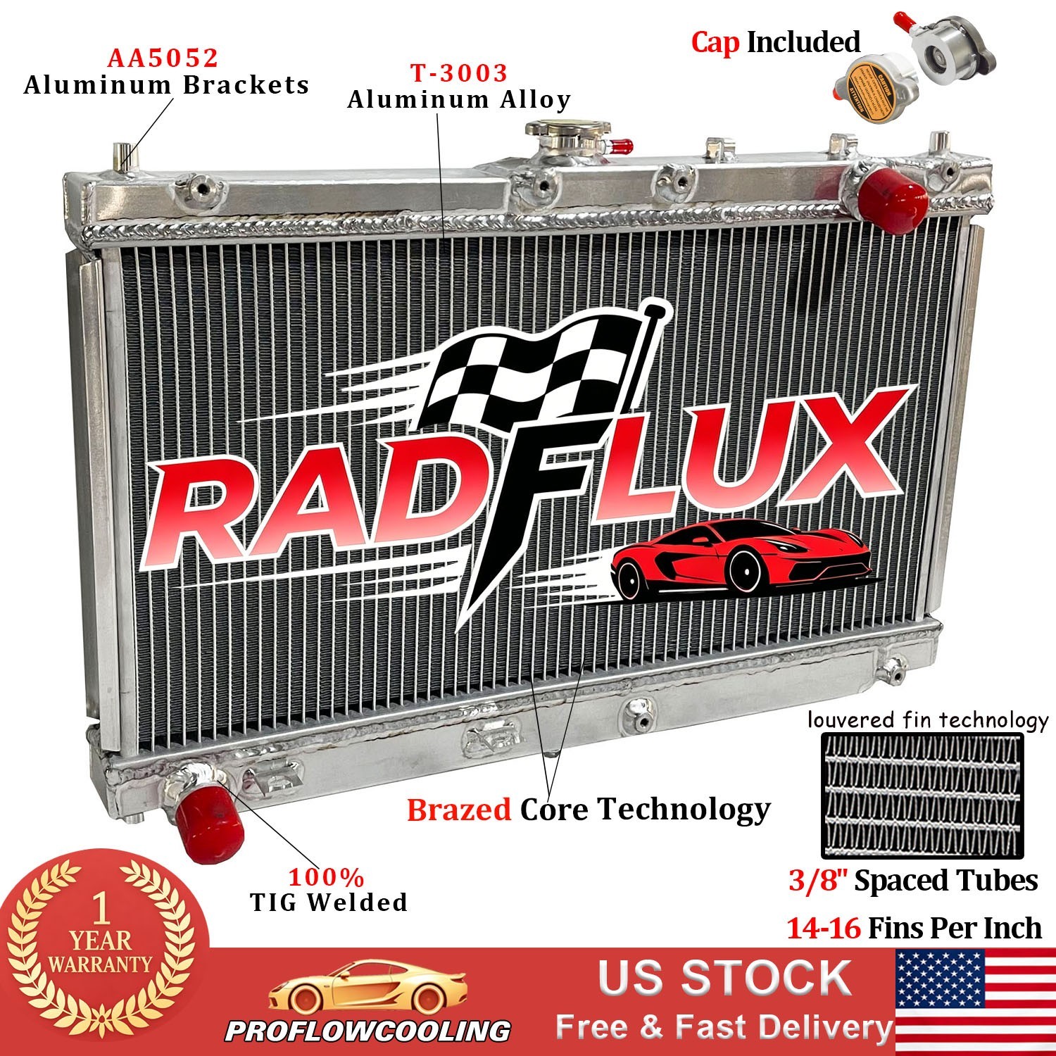 Aluminum Radiator Fit Mazda MX5 Miata 1999-2005 01 1.8L L4 2Rows Manual DPI-2268