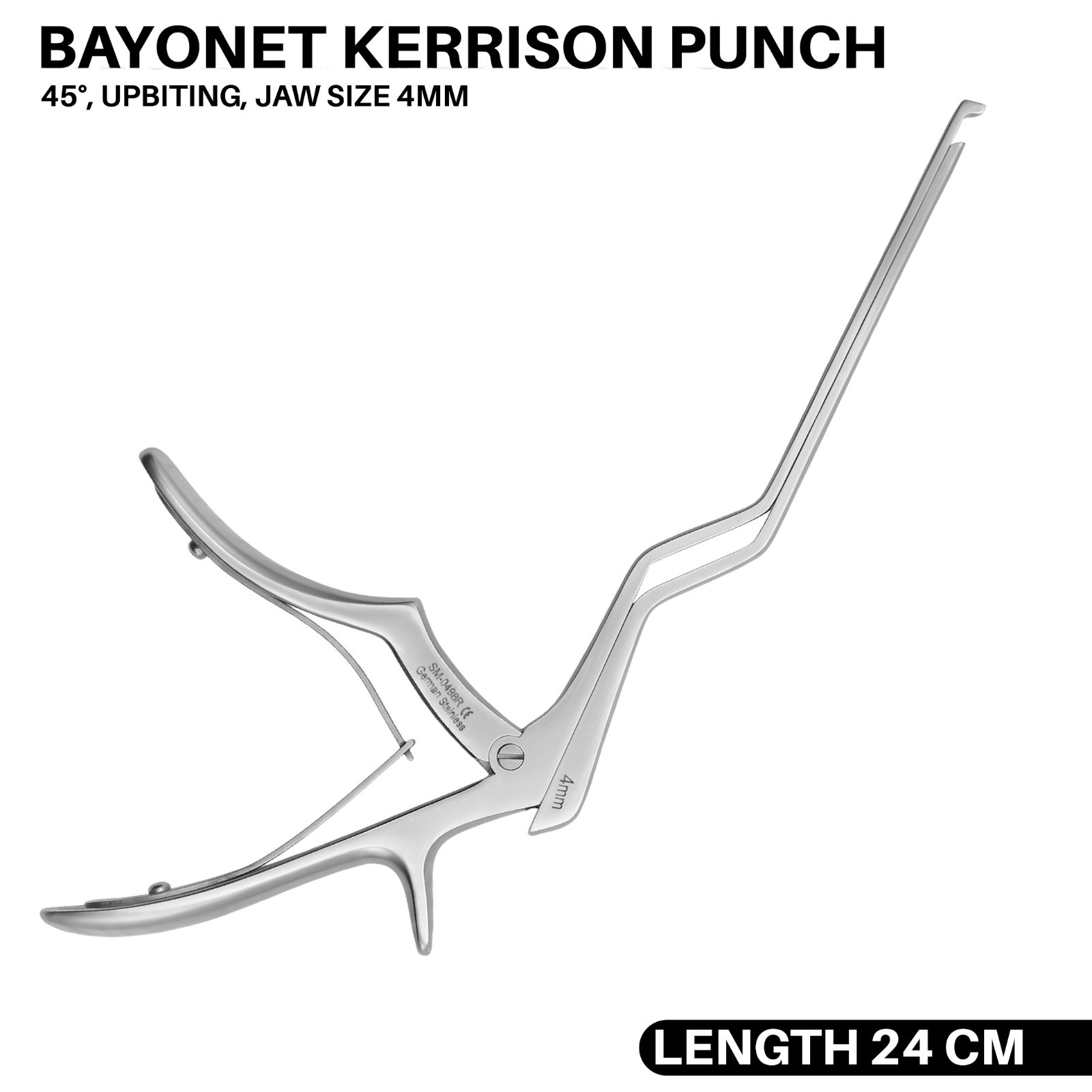 Bayonet Kerrison Punch 45° upbiting Jaw Size 4 mm Surgical Orthopedic Instrument