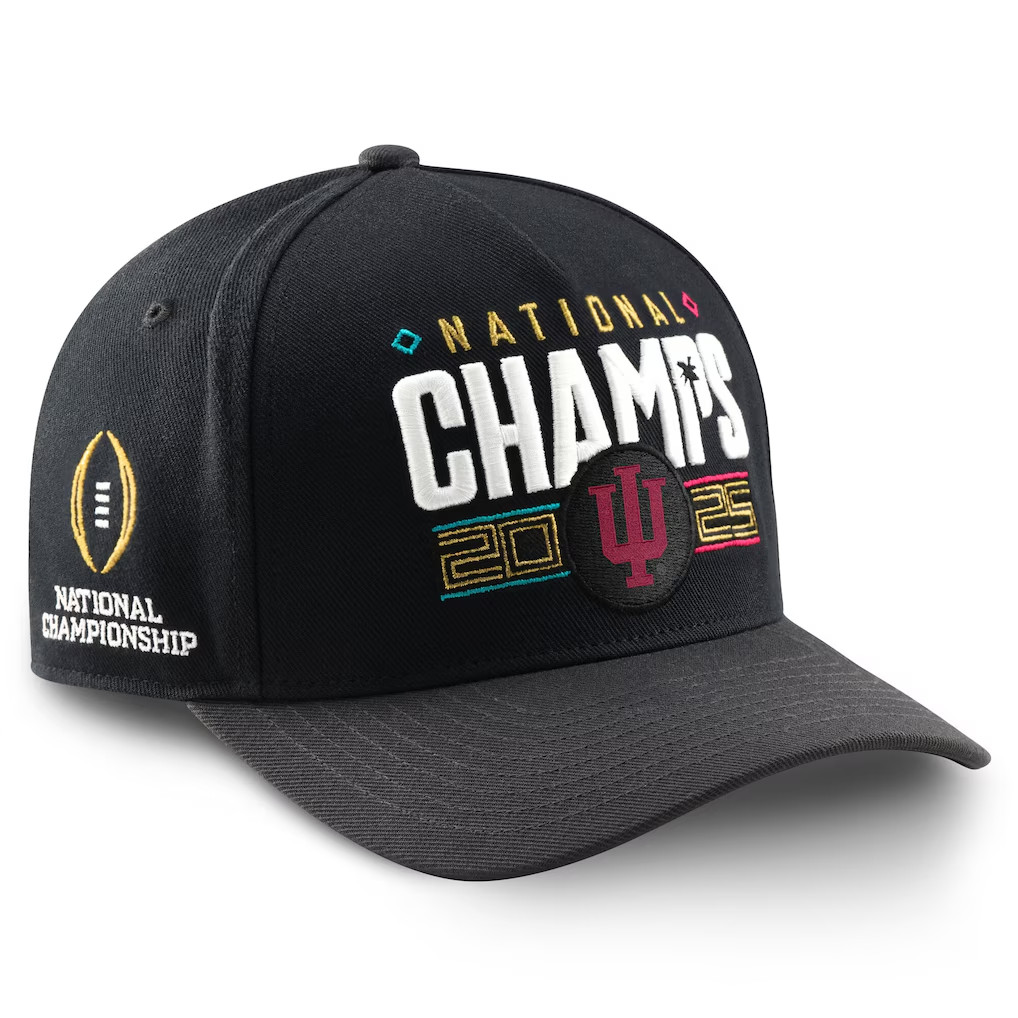 NEW Indiana Hoosiers College Football 2025 National Champs Locker Room Snap Back NEW Indiana Hoosiers College Football 2025 National Champs Locker Room Snap Back