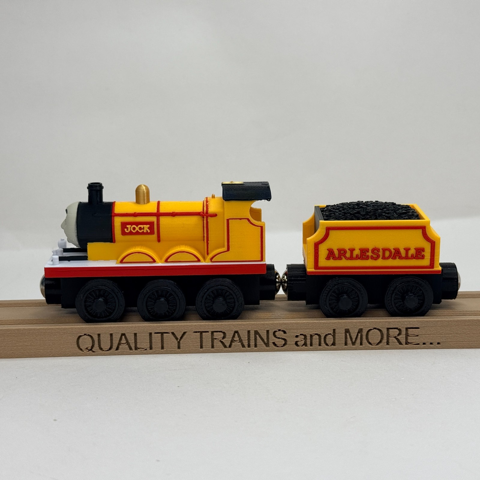 Wooden Railroad Arlesdale Jock Train Engine with Tender Custom for Thomas Train