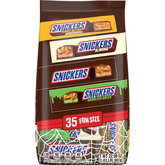 Snickers Fun Size Chocolate Halloween Candy Variety Assortment - 35 Ct Bulk Bag Snickers Fun Size Chocolate Halloween Candy Variety Assortment - 35 Ct Bulk Bag