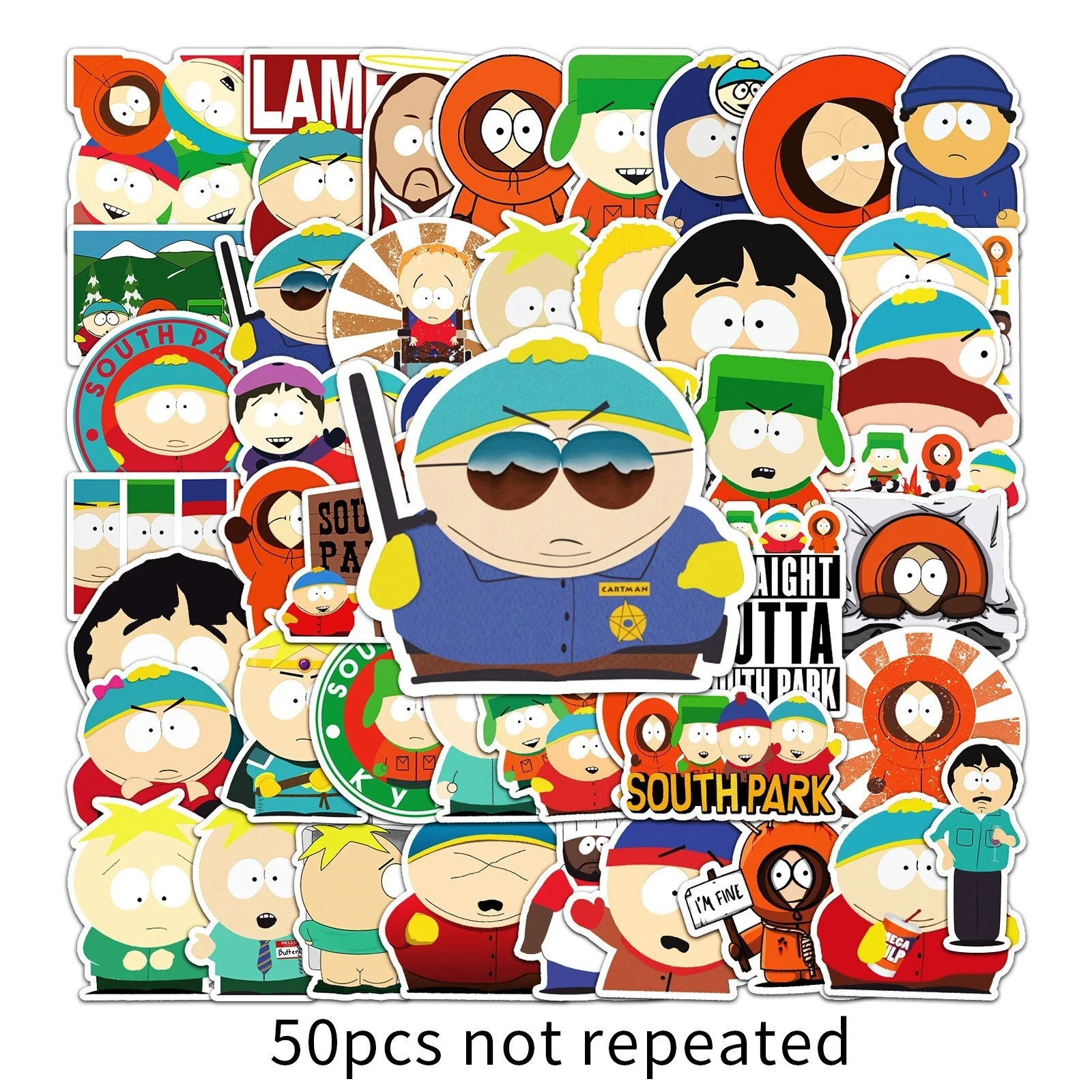 Mix 10/50 PCs South Park Cartoon Luggage Notebook Gift Sticker-No Duplicate Mix 10/50 PCs South Park Cartoon Luggage Notebook Gift Sticker-No Duplicate