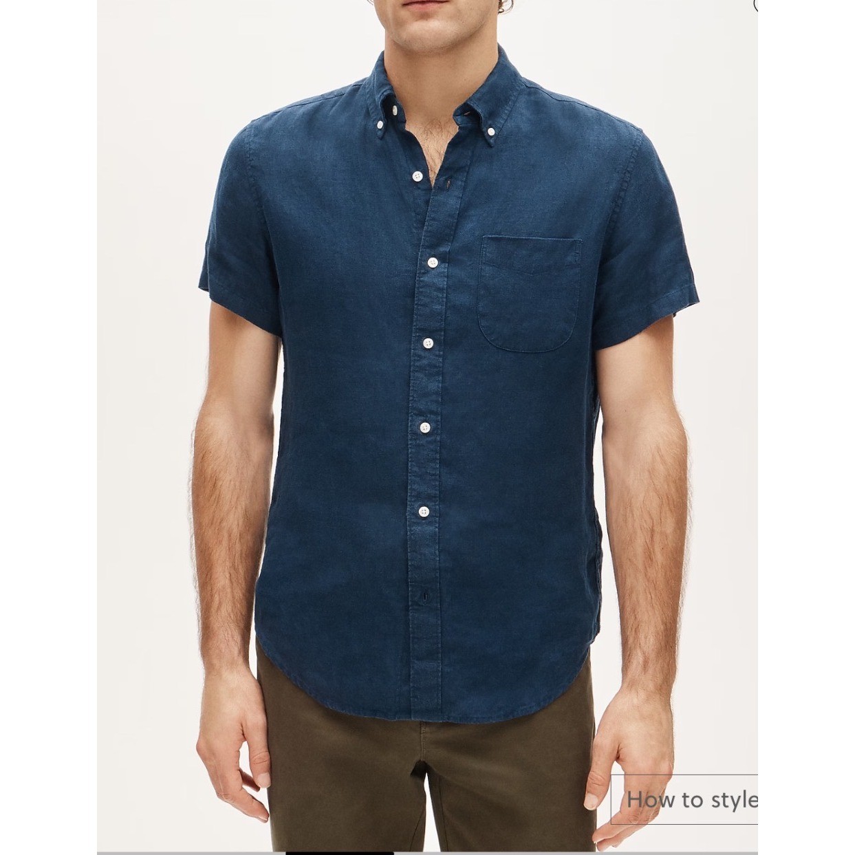 J.Crew Mens Baird McNutt Irish Linen Short Sleeve Button Down Shirt Navy Blue M J.Crew Mens Baird McNutt Irish Linen Short Sleeve Button Down Shirt Navy Blue M
