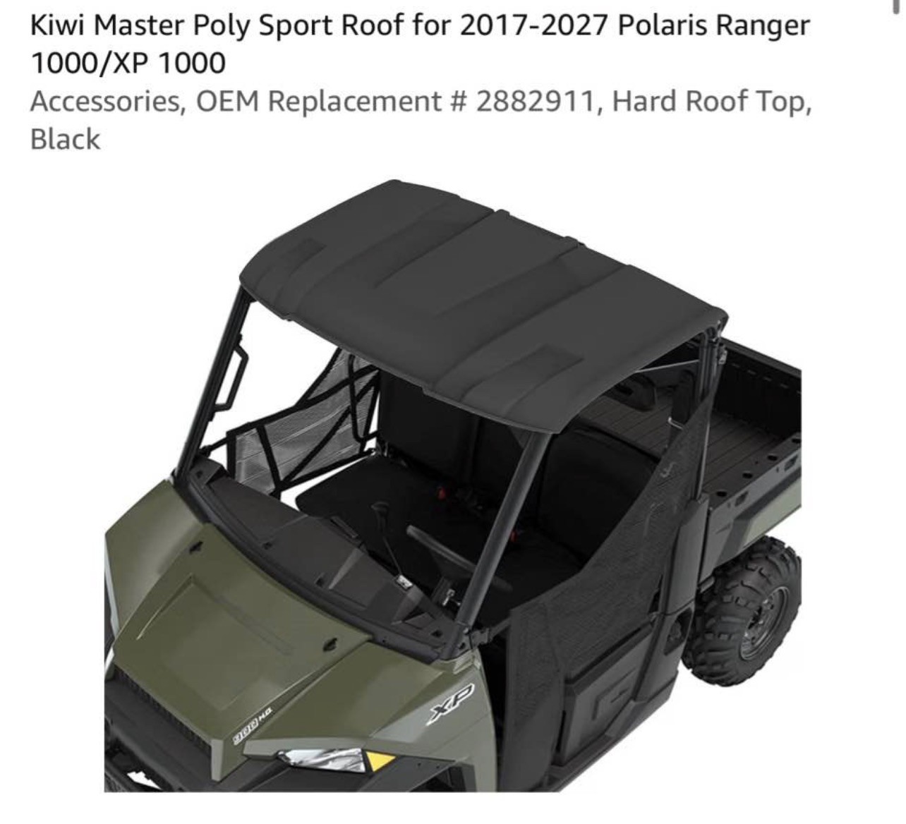 UTV Sport Hard Roof Top 2882911 for Polaris Ranger XP 1000 2017-2026 UTV Sport Hard Roof Top 2882911 for Polaris Ranger XP 1000 2017-2026