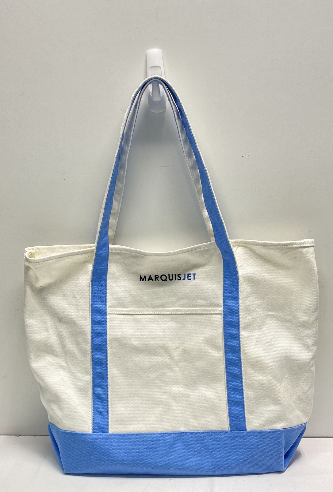 Marquis Jet Vintage Blue White Canvas Promotional Tote Bag Handbag