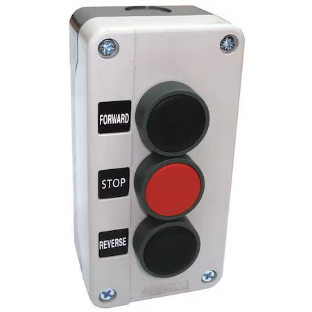 Dayton 32W272 Push Button Control Station, 2No/1Nc, 22Mm Dayton 32W272 Push Button Control Station, 2No/1Nc, 22Mm