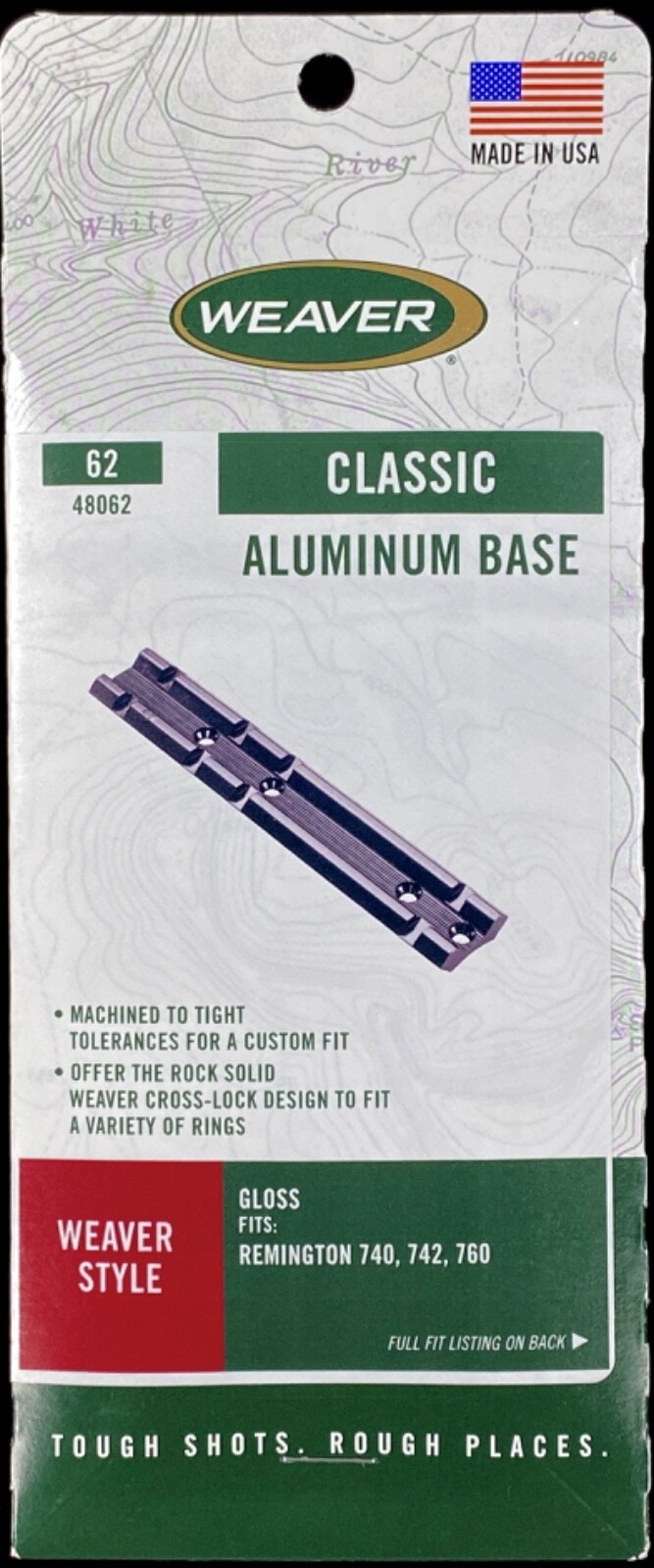 Weaver Remington 740/742/760 One-Piece Scope Base #62 Gloss Black - 48062 Weaver Remington 740/742/760 One-Piece Scope Base #62 Gloss Black - 48062