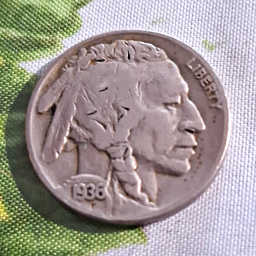 1936 Buffalo Nickel 5C Philadelphia Business Strike 75% Copper 25% Nickel 1936 Buffalo Nickel 5C Philadelphia Business Strike 75% Copper 25% Nickel