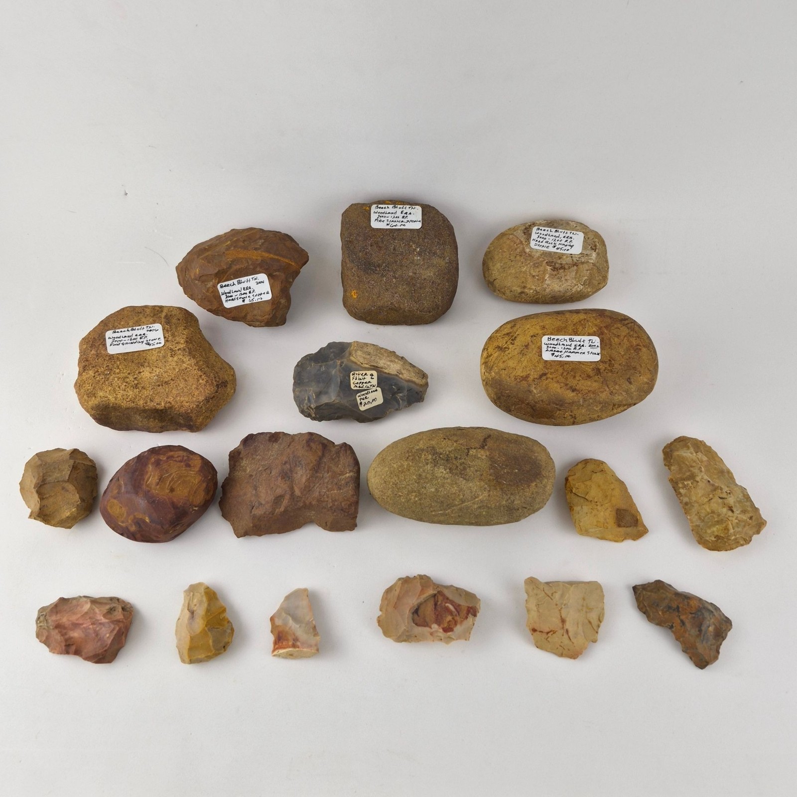 Vintage Native American Artifacts Lot Axes, Celts, Hammerstones & Scraping Tools