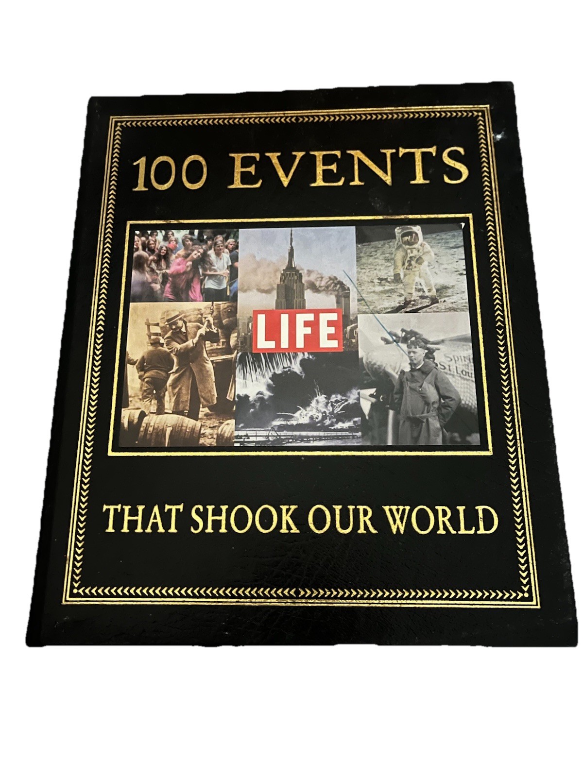 100 Events That Shook Our World, Decorative Leather History Book Life,